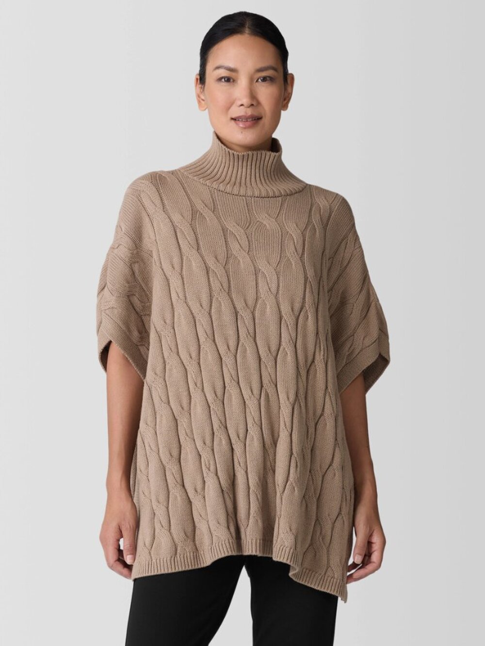 Eileen Fisher Peruvian Organic Cotton Alpaca Poncho NWOT